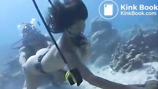 Japanese girl pooping underwater