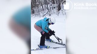 Amateur skiing and pooping