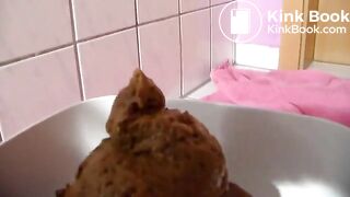 pretty skinny girl pooping alot