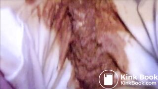 white jeans pissing, shitting and smearing