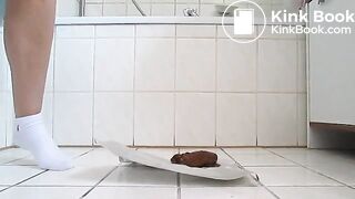 Birthing a big poop on bathroom floor