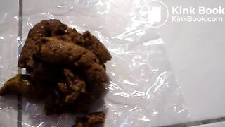 sexy skinny girl shits on floor again