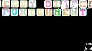 Juniper gets her diaper changed while lying on her stomach