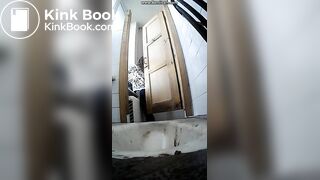 Anal freak prolapses as she squats