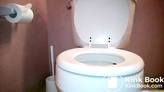Amateur poo in toilet