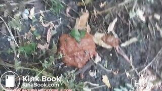 Woman shitting in the bushes - Pooping and pissing girls Poo