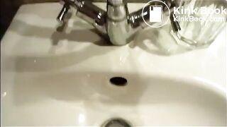Teen on toilet seat