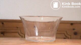bbw shit in a glass bowl