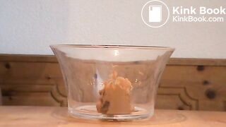 bbw shit in a glass bowl