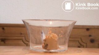 bbw shit in a glass bowl