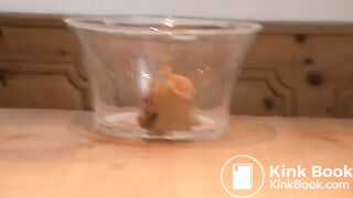 bbw shit in a glass bowl