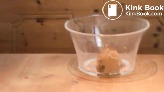 bbw shit in a glass bowl