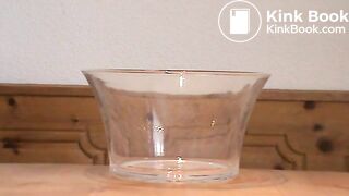 bbw shit in a glass bowl