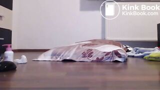 College girl riding long dirty dildo