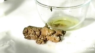 Sexy French Babe shits, eats a little