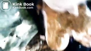 Public graveyard scat fuck