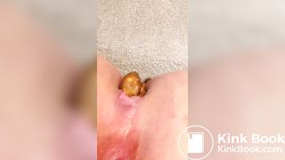 Pooping close up of vagina and anus