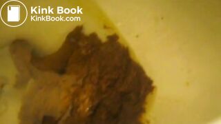 BBW fat girl filed a huge shit in toilet