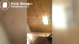 Recording herself pooping on the toilet