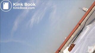 Classy Japanese model shit in front of camera at rooftop for money