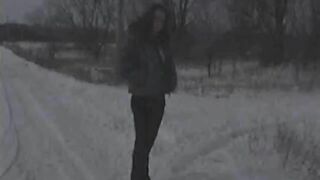 Nina's big poop in the snow