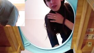 Alina in stockings pooping in mouth toilet slave