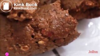 German girl taking a big shit