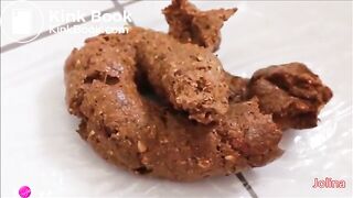 German girl taking a big shit