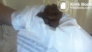 Chubby black girl shitting in doggystyle