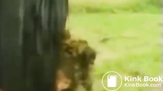 the horse shited on girl's head