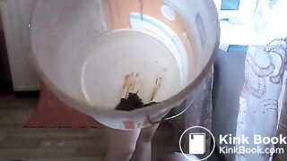 Young Brunrtte Shitting in Livingroom