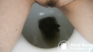 Gir! Pooping on the toilet