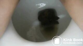 Gir! Pooping on the toilet