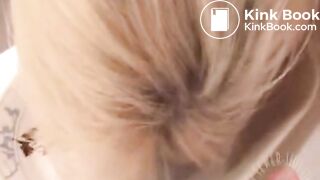 Blindfolded Blonde Eats Shit
