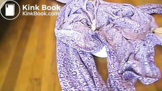 Pervy girl shits on some clothes