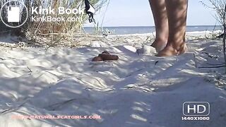 sexy babe poops by the ocean