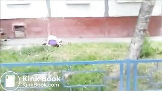 drunk russian girl passed out after pooping in the street - uncensored version