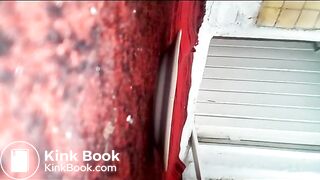 Russian Mistress Shitting on a Balcony, Commenting the Prosess