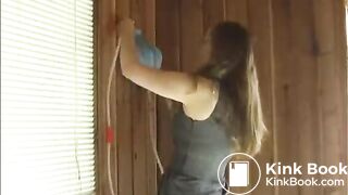 Huge enema with outdoor expulsion