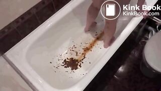 Cleaning out her big belly