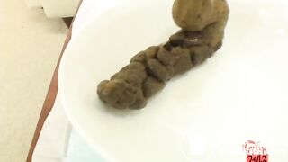 Shit on a plate and examine the shit 7