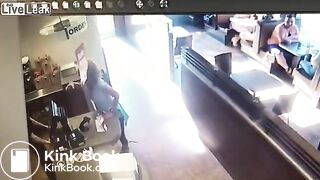 Crazy woman takes a dump then throws it at waiter