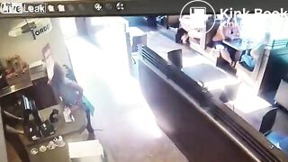 Crazy woman takes a dump then throws it at waiter