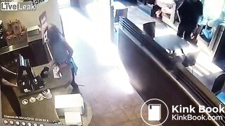 Crazy woman takes a dump then throws it at waiter