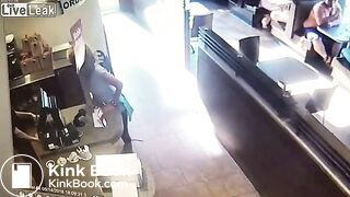 Crazy woman takes a dump then throws it at waiter