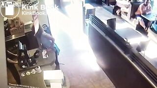 Crazy woman takes a dump then throws it at waiter