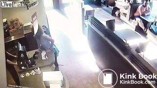 Crazy woman takes a dump then throws it at waiter