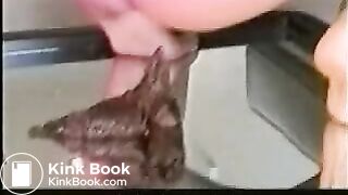 Hot babe shitting