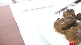 Shit on a plate and examine the shit 2