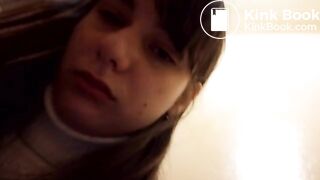 Girl in Toilet with Camera Recording Herself Shitting
